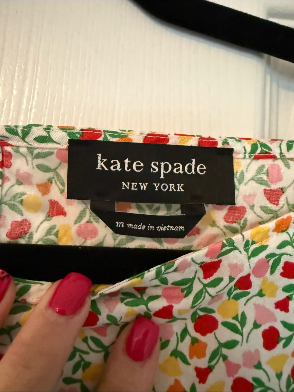 kate spade New York Floral Cotton Dress in Red, Pink, Yellow & Green - Picture 2 of 2